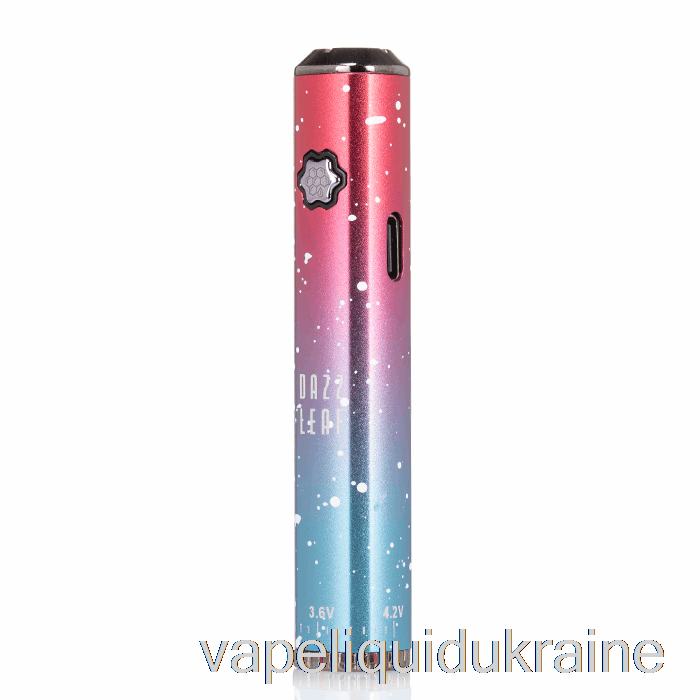 Vape Liquid Ukraine DAZZLEAF SQUARii Bottom Twist 510 Battery Coral Pink / Blue Splatter